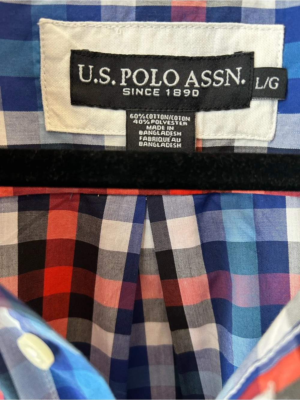 US Polo Assn Plaid Button Down Shirt Preppy Coastal Dadcore Men’s Large - Picture 8 of 14